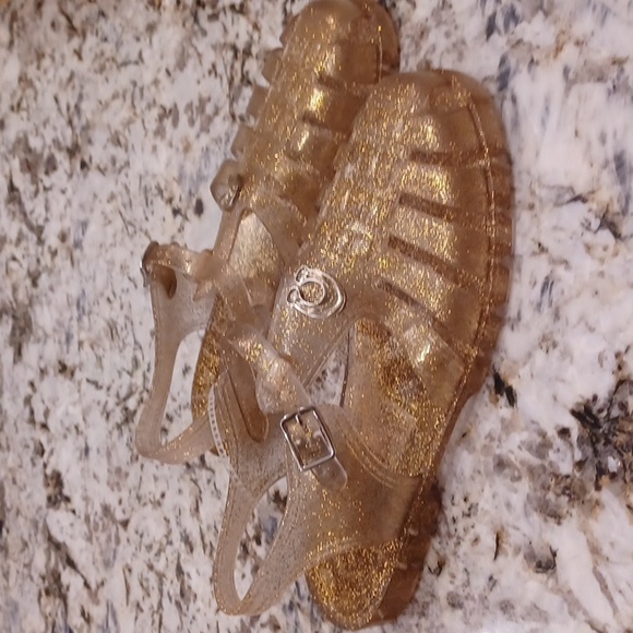 COACH Jelly PVC Gold Glitter Flat Fisherman Sandals Sizes 8 NEW - Picture 8 of 16